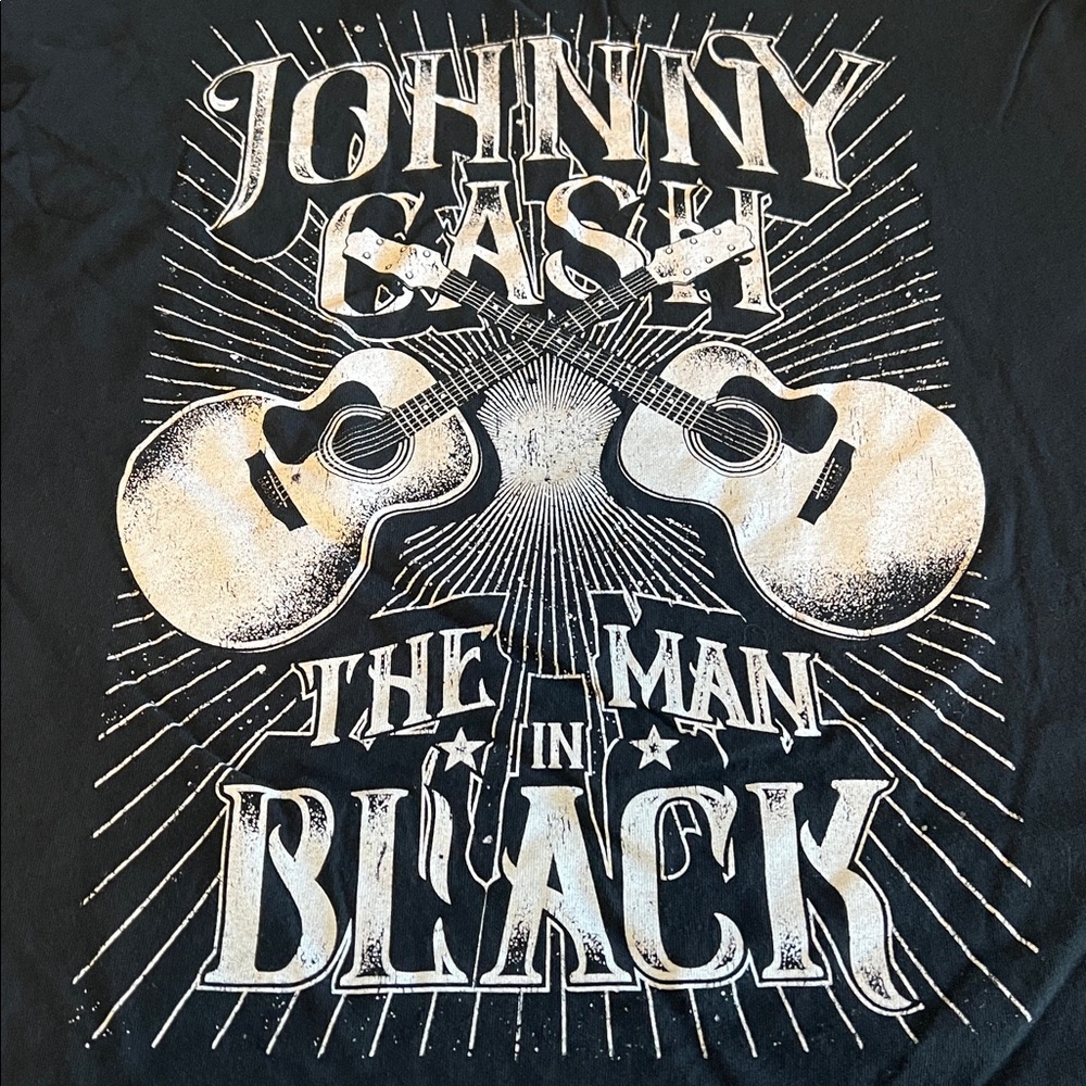 Johnny Cash The Man In Black Graphic TShirt Black Size 2XL